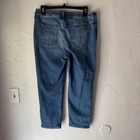 Chico’s So Slimming Girlfriend Skinny Jeans Button Hem Blue Denim Size‎ 8 - Picture 4 of 9